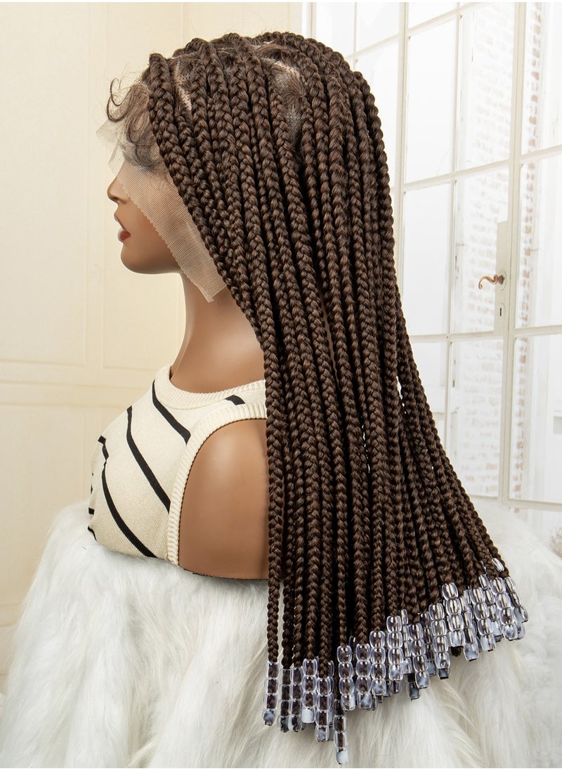 MISHELL - MISHELL Synthetic Braid WigTransparent HD Full Lace Braided Wig With Baby Hair For Women - Image 1