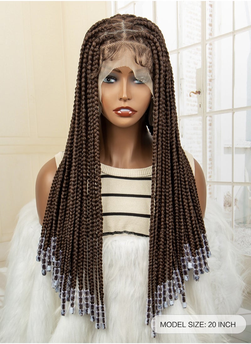 MISHELL - MISHELL Synthetic Braid WigTransparent HD Full Lace Braided Wig With Baby Hair For Women - Image 1