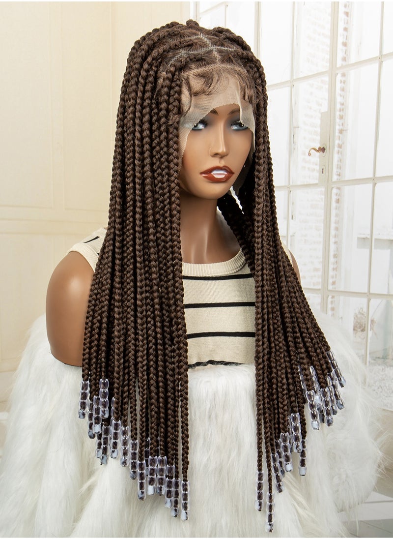 MISHELL - MISHELL Synthetic Braid WigTransparent HD Full Lace Braided Wig With Baby Hair For Women - Image 1