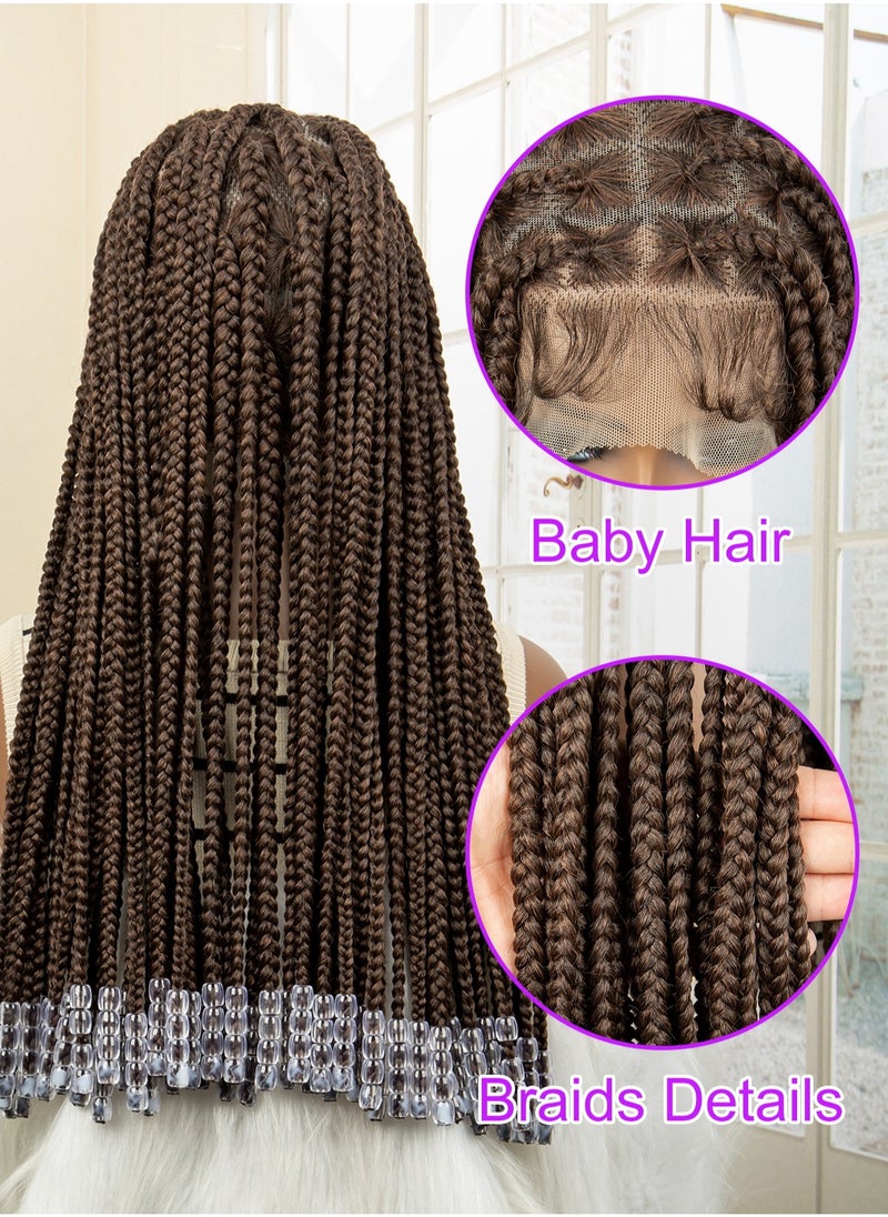 MISHELL - MISHELL Synthetic Braid WigTransparent HD Full Lace Braided Wig With Baby Hair For Women - Image 1