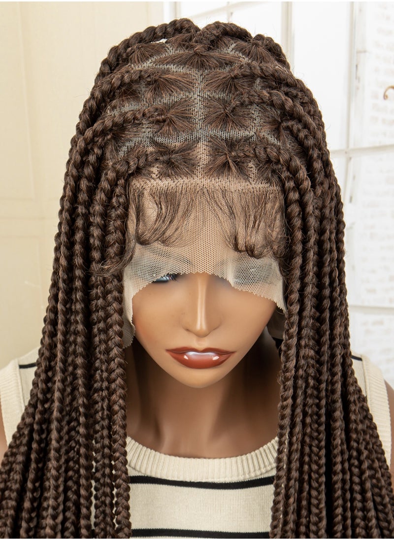 MISHELL - MISHELL Synthetic Braid WigTransparent HD Full Lace Braided Wig With Baby Hair For Women - Image 1