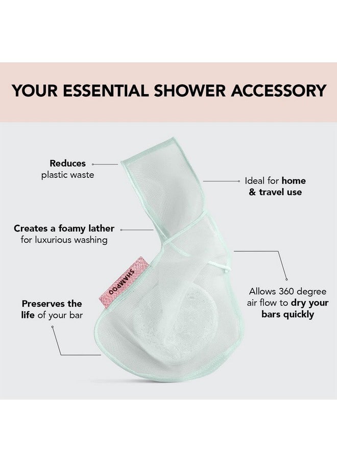 Kitsch - Kitsch Bar Soap Saver Bag - Recycled Mesh Beauty Bar Soap Pouch for Body Wash, Conditioner & Shampoo Bars, Soap Savers Holder to Preserve Bar Soap, Eco-Friendly, Patented Soap Bag - Mint - Image 1