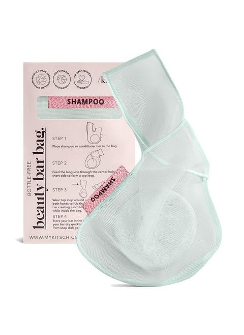 Kitsch Bar Soap Saver Bag - Recycled Mesh Beauty Bar Soap Pouch for Body Wash, Conditioner & Shampoo Bars, Soap Savers Holder to Preserve Bar Soap, Eco-Friendly, Patented Soap Bag - Mint