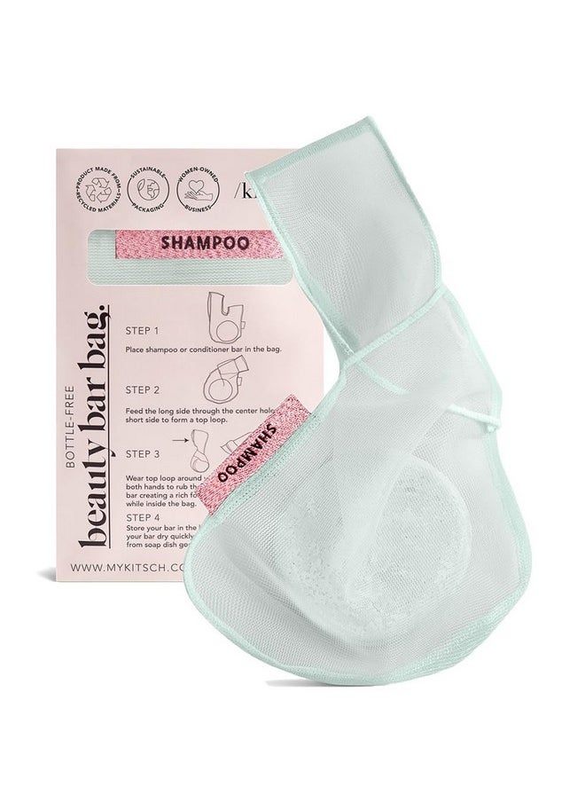 Kitsch - Kitsch Bar Soap Saver Bag - Recycled Mesh Beauty Bar Soap Pouch for Body Wash, Conditioner & Shampoo Bars, Soap Savers Holder to Preserve Bar Soap, Eco-Friendly, Patented Soap Bag - Mint - Image 1