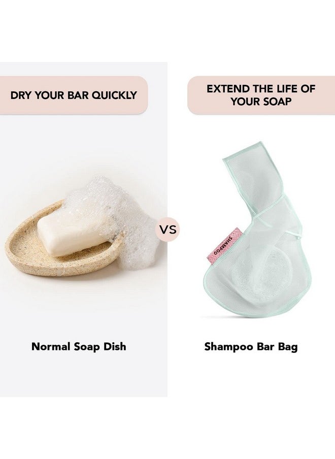 Kitsch - Kitsch Bar Soap Saver Bag - Recycled Mesh Beauty Bar Soap Pouch for Body Wash, Conditioner & Shampoo Bars, Soap Savers Holder to Preserve Bar Soap, Eco-Friendly, Patented Soap Bag - Mint - Image 1