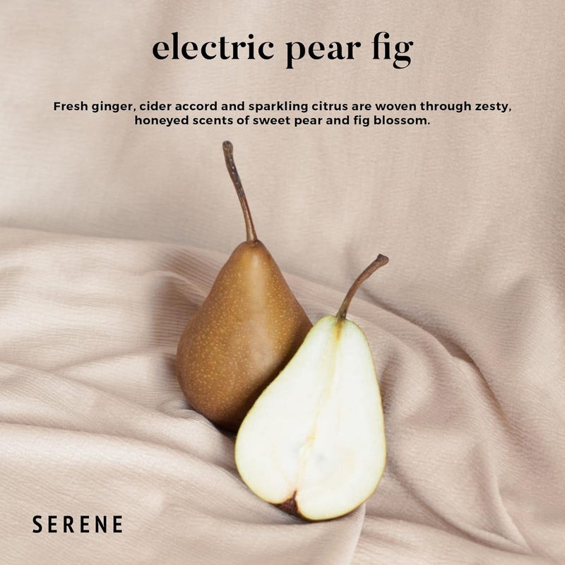 Hidden Label شمعة معطرة كبيرة من ماركة Hidden Label، عطر Electric Pear Fig، شمعة ضخمة 30 أونصة بثلاث فتائل، شموع الصويا الطبيعية بطيئة الاحتراق للمنزل من مجموعة Serene - Image 2