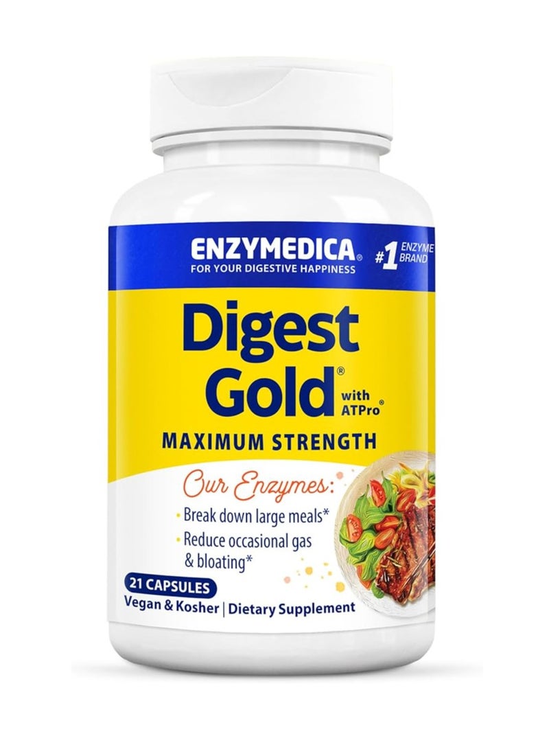 إنزيميديكا دايجست جولد بلس AT Pro أقصى قوة 21 كبسولة