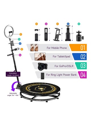 360 Photo Booth 60cm with Extra Battery, Custom Logo, App Remote Control & Auto Slow Motion for 2-3 People – Selfie Platform & Video Camera Booth for Events & Parties - pzsku/ZD4E392E0795C3D4F70F4Z/45/1746195886/6c6501fd-d51a-4d1e-b7c1-36be6692c7c0