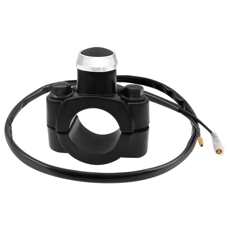 YTFRL 78 Motorcycle Handlebar Control Horn Start Switch Aluminum Handlebar StartStop Button with Two Bullet Connectors Momentary Action Push Button for ATV Dirt Pit Bike Scooter - Image 3