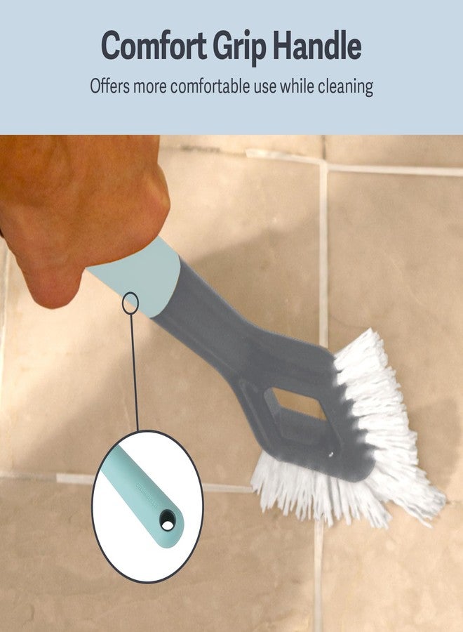 Casabella Smart Scrub Heavy Duty Tile and Grout Cleaning Brush, Gray, Grey/Aqua (15933) - Image 4