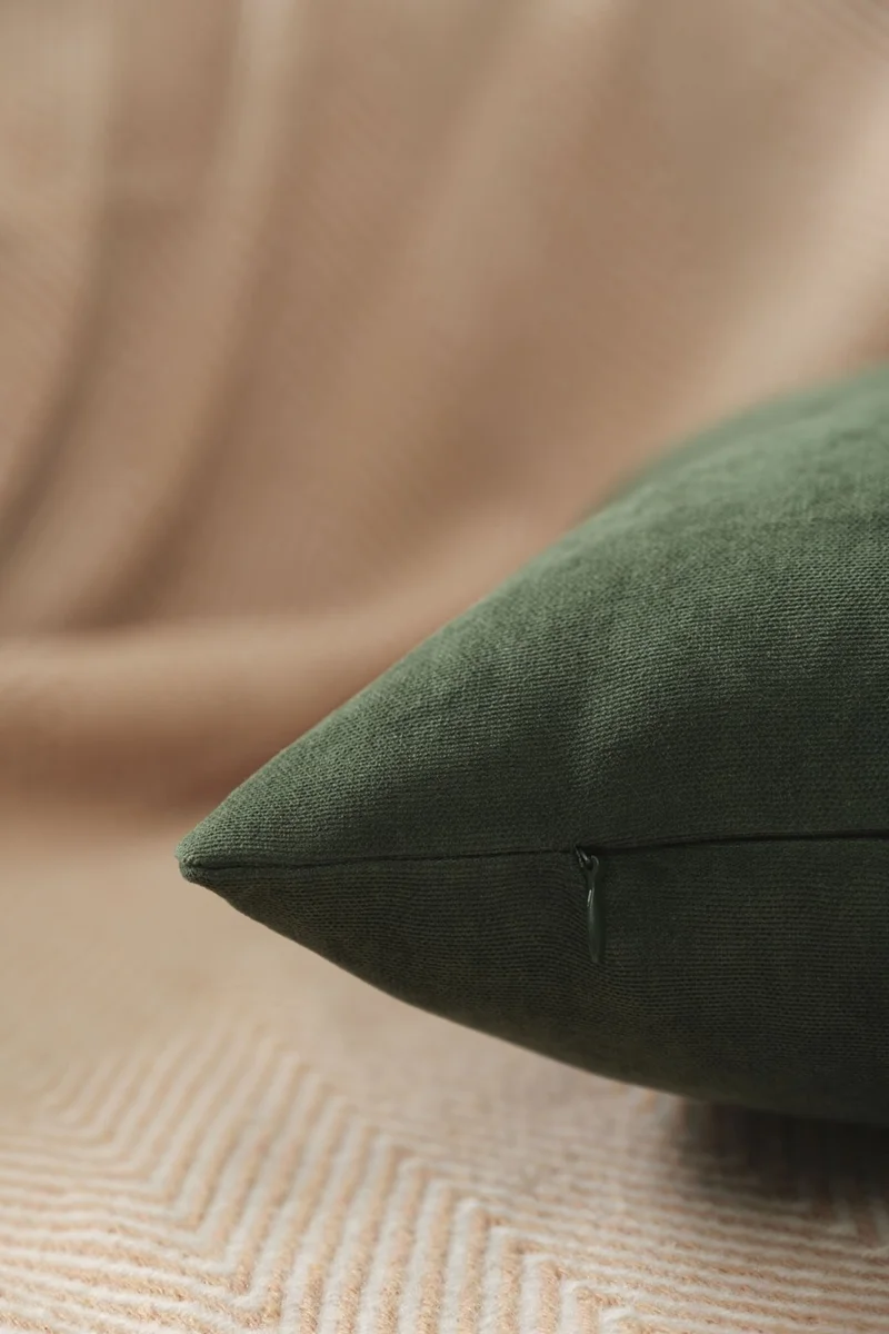 Özsay Home Green Plain Panorama Throw Pillow Cover 40x40 - With Many Different Color Options!