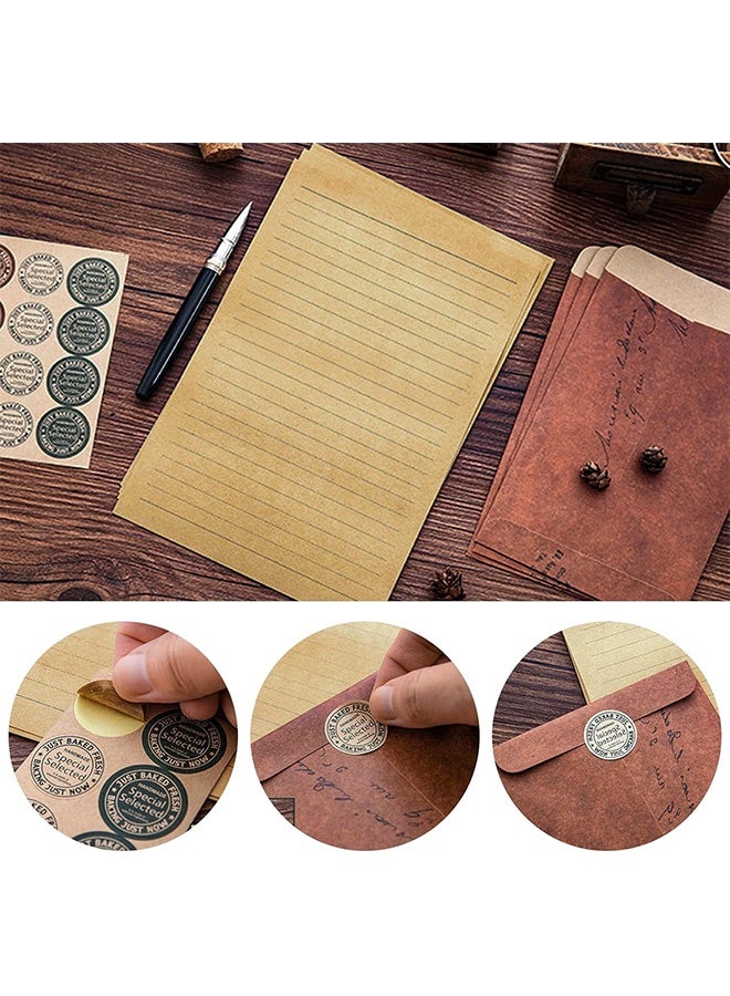 مجموعة كتابة رسائل عتيقة مكونة من 32 ورقة من ورق الرسائل و20 مظروفًا و4 أوراق من الملصقات وورق القرطاسية لحفلات الزفاف وأعياد الميلاد وعيد الفصح وعيد الميلاد - Image 3