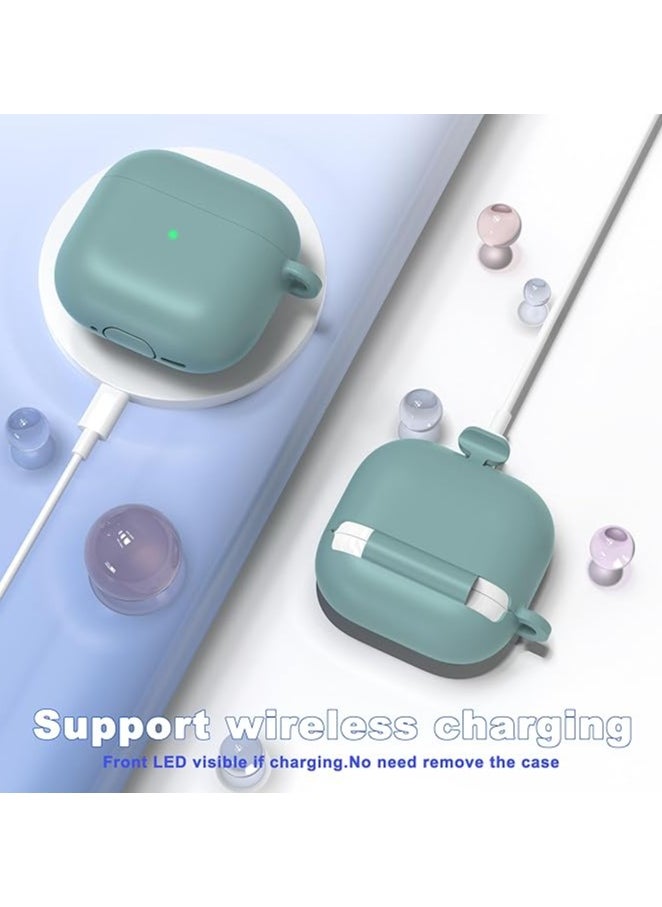 Generic - Silicone Protective  Case Cover  for AirPods 4(2024) with Keychain (Green) - Image 1