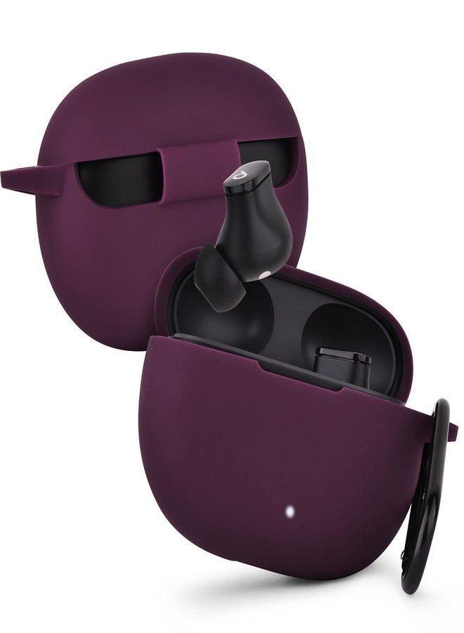 AIRSPO Silicone Case Compatible with Beats Studio Buds Case 2021 Soft Protective Cover for Beats Wireless Earbuds with Keychain (Dark Purpl) - Image 2