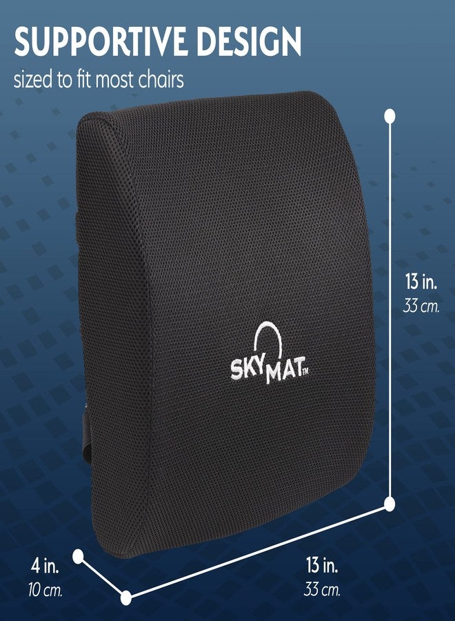 Sky Solutions Lumbar Support Pillow for Office Chair - Lower Back and Seat Support Cushion - Memory Foam Lumbar Pillow for Desk, Car, Couch, Travel - Black - Image 2