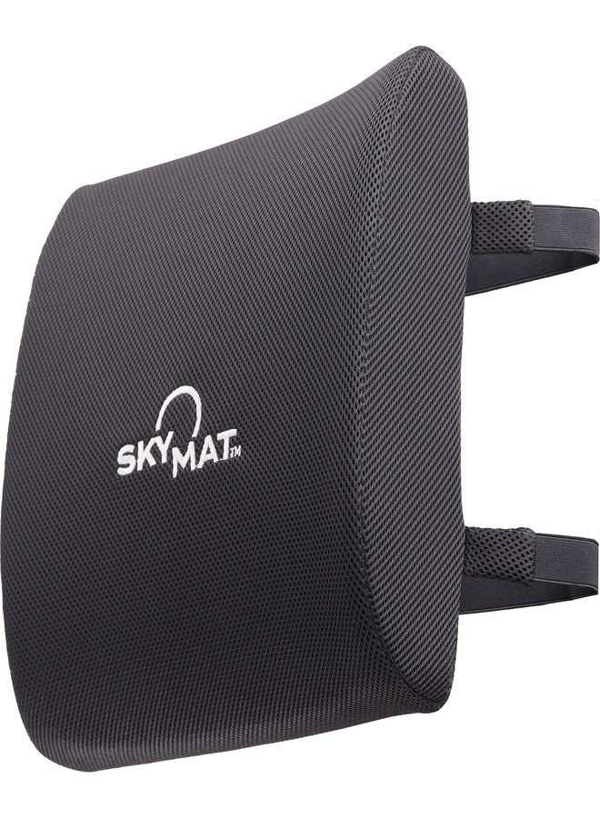 Sky Solutions Lumbar Support Pillow for Office Chair - Lower Back and Seat Support Cushion - Memory Foam Lumbar Pillow for Desk, Car, Couch, Travel - Black - Image 1