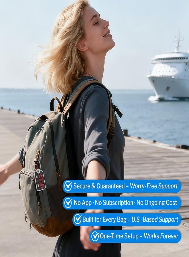 فورج بطاقات تعريف الأمتعة المفقودة والمعثور عليها من فورج سمارت، بطاقة تتبع الأمتعة العالمية، متوافقة مع وورلد ترايسر، نظام تعريف الأمتعة المدعوم من ترافل سنتري للأمتعة والحقائب وحقائب السفر والمزيد (أسود، عبوة من قطعتين) - Image 5