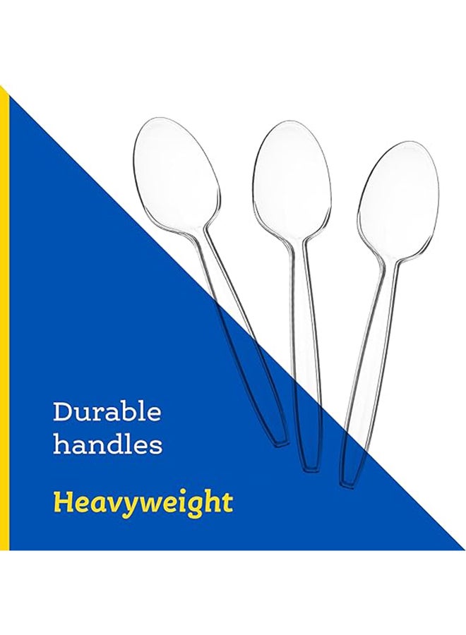THE PACK Disposable Clear Plastic Tea Spoons Heavyweight Box of 200 Count 