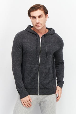 Men Hood With Drawstring Long Sleeve Heather Cardigans, Dark Grey - pzsku/ZD4E418D5C6869D8A159EZ/45/1759979947/66c61a2f-4243-412b-bc0e-a53cf95509a7