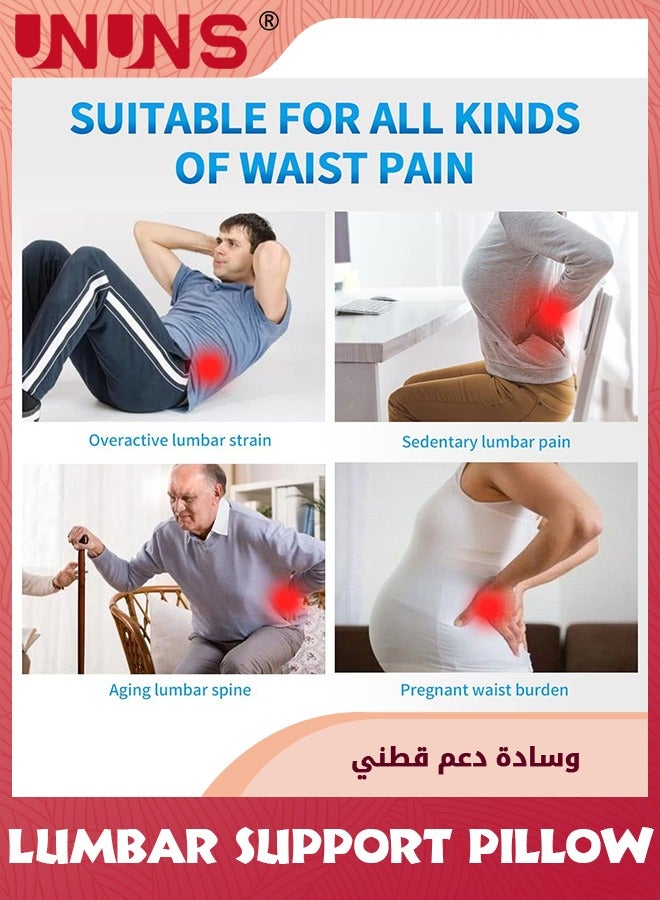 UNUNS Lumbar Support Pillow For Office Chair,Memory Foam Lower Back Pillow,Neo Cushion For Low Back Pain Relief,Black - Image 5