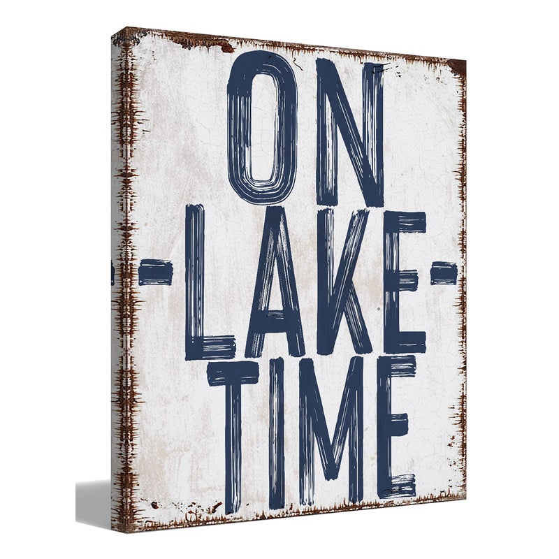 BIWSHA Vintage On Lake Time Canvas Wall Art Prints Decor for Home Bedroom Living Room Lake House Room Porch - Image 1
