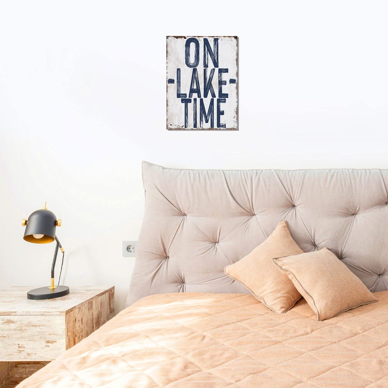 BIWSHA Vintage On Lake Time Canvas Wall Art Prints Decor for Home Bedroom Living Room Lake House Room Porch - Image 4