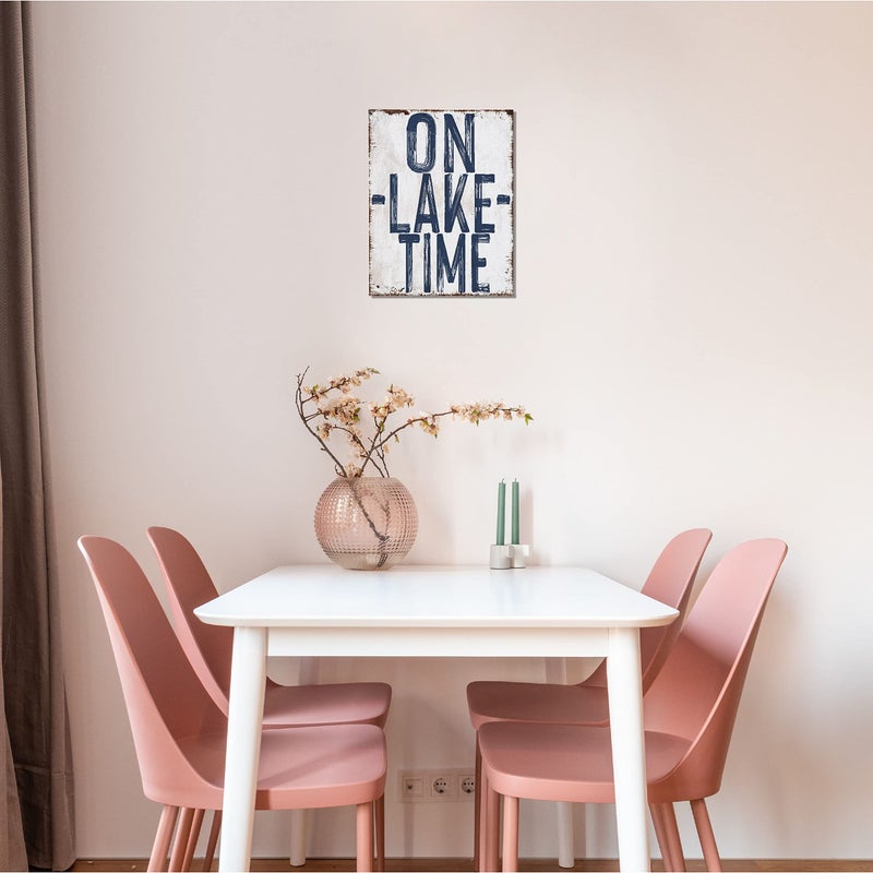 BIWSHA Vintage On Lake Time Canvas Wall Art Prints Decor for Home Bedroom Living Room Lake House Room Porch - Image 5