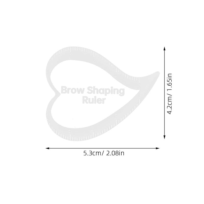 Drawing Eyebrow Ruler: Heart Shaped PVC Mapping Tool Fast Eyebrow Ruler Stencil for Shaping - Makeup Drawing Guide Accessories - Image 2