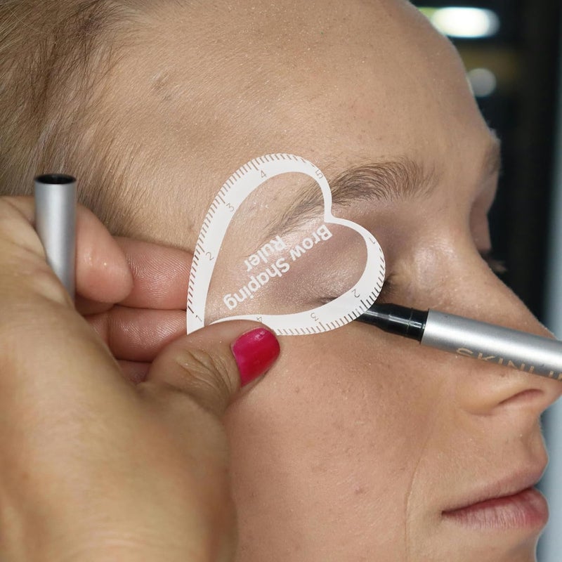 Drawing Eyebrow Ruler: Heart Shaped PVC Mapping Tool Fast Eyebrow Ruler Stencil for Shaping - Makeup Drawing Guide Accessories - Image 5