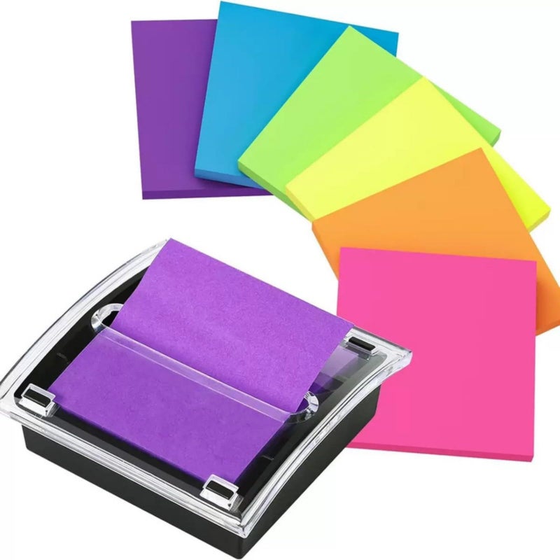 Pull Out Sticky Note Holder Desk Organizer Slip Design Compact Portable Black - Image 3
