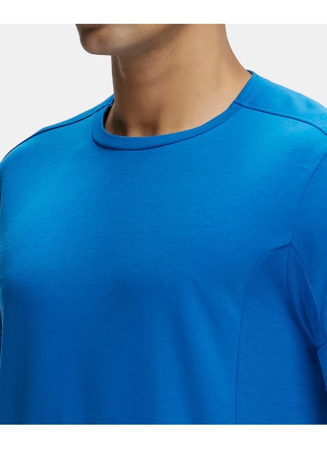JOCKEY Jockey Men's Regular Fit Round Neck Raglan Sleeved T-Shirt with Breathable Mesh for Enhanced Cooling MV01_Move Blue_XL  - Image 4