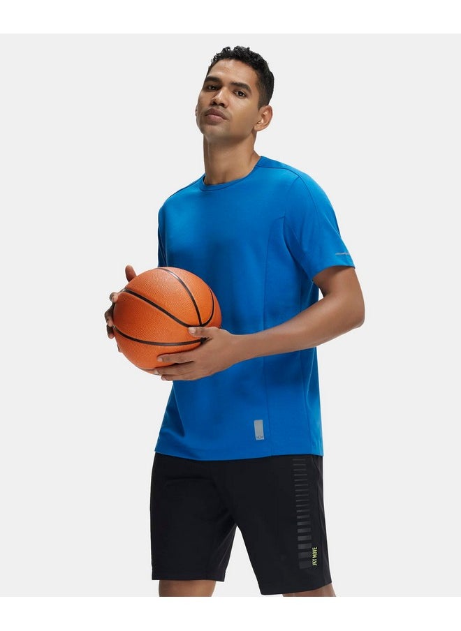 JOCKEY Jockey Men's Regular Fit Round Neck Raglan Sleeved T-Shirt with Breathable Mesh for Enhanced Cooling MV01_Move Blue_XL  - Image 2
