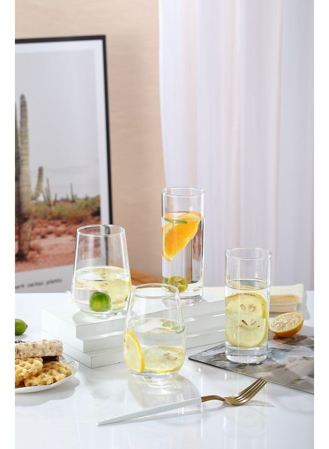 6-Pack 190ml Egg-shaped Short Glass Drinking Cup,can be used for dishwasher cleaning, premium beverage cooler, suitable for soda drinks, iced tea, fruit juice  - Image 3