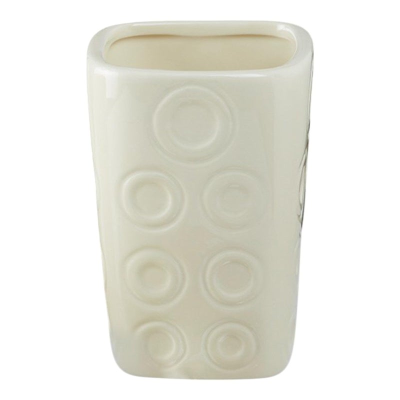 Kookee Ceramic Tumbler Holder – Stylish & Durable Bathroom Organizer (1 Piece) Off White (08160-TM) - Image 1