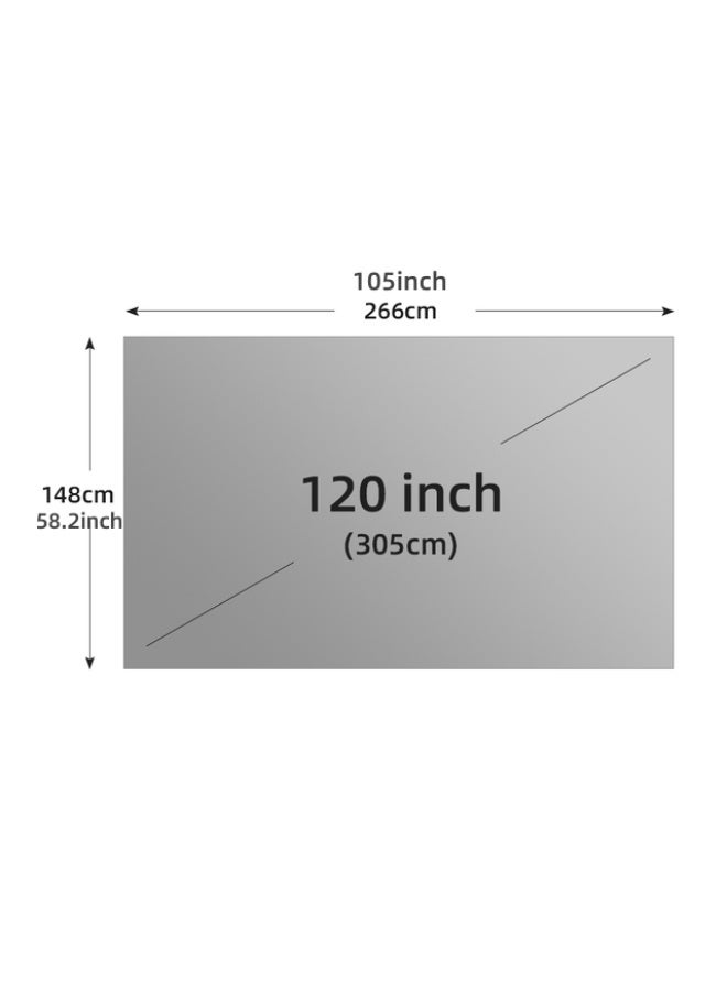 120inch Projector Screen, Portable 16:9 4K Reflective Fabric Cloth Projection Gray Screen For 1LCD Series Movie Video Home Projectors Easy to Install without Drilling Holes DIY Paint Frame Screen/Cloth - Image 2