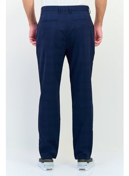 Selected Homme Men Tapered Fit Plaid Dress Pants, Blue  - Image 3