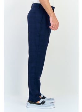 Selected Homme Men Tapered Fit Plaid Dress Pants, Blue  - Image 4