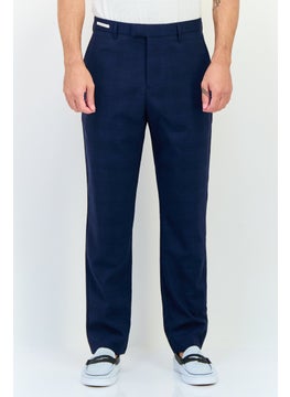 Selected Homme Men Tapered Fit Plaid Dress Pants, Blue  - Image 1