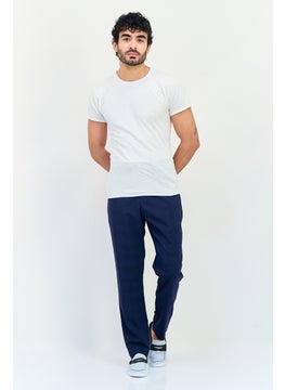 Selected Homme Men Tapered Fit Plaid Dress Pants, Blue  - Image 2