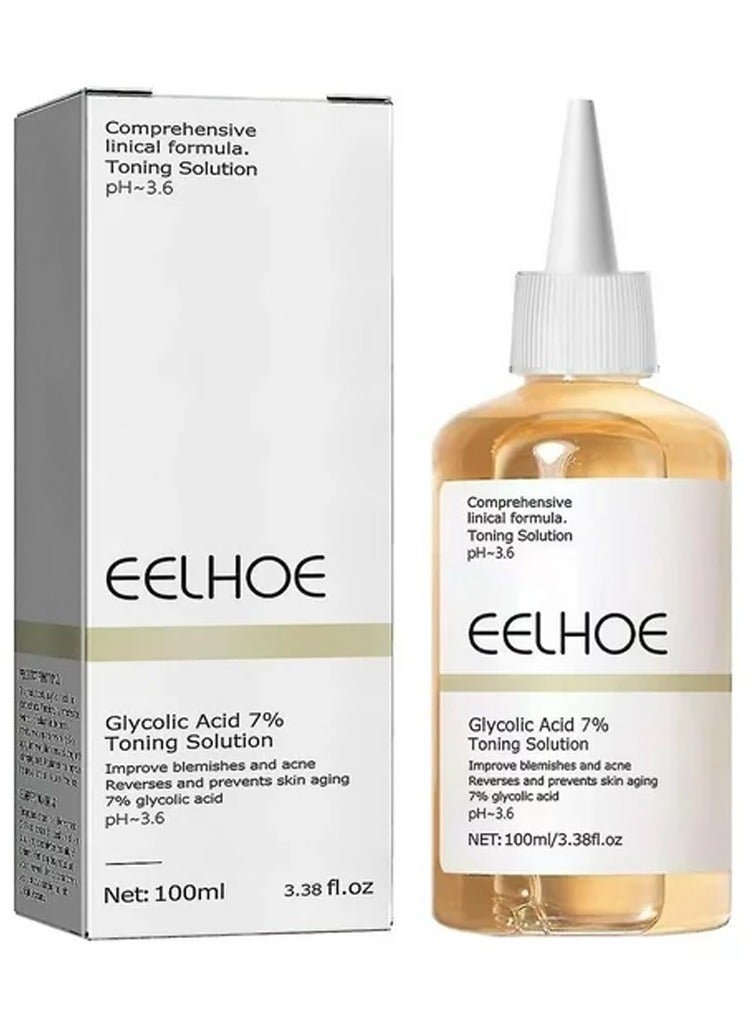 EELHOE New Glycolic-Acid 7% Toning Solution, Glycolic Acid Peeling Solution, Moisturizing Skin Care Reduce Fine Line, Anti-wrinkle Anti-aging Toning Serum - Image 1