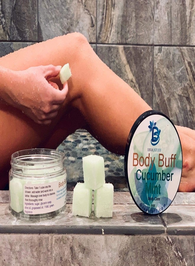 Diva Stuff Sugar Cube Body Buff Scrub, Exfoliates and Hydrates Skin, Pairs With Our Crepey Skin Cream - Cucumber Mint, 8 oz (Made in the USA) - Image 3