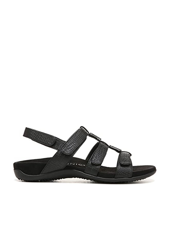 VIONIC with Orthaheel Technology Women's Amber Black Croco Sandal 6 M - Image 1