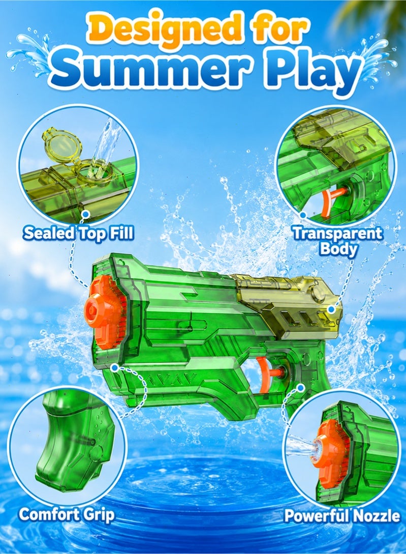 Topyich 2 Pack Kids Water Gun, 320ML Leak‑Proof Summer Squirt Blaster Toy, Long Range Water Soaker for Pool Beach Outdoor Water Games - Image 4