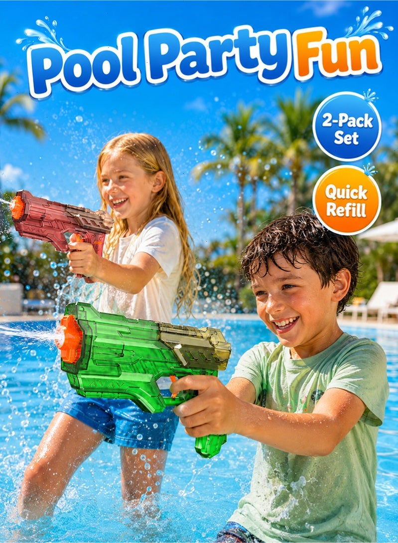 Topyich 2 Pack Kids Water Gun, 320ML Leak‑Proof Summer Squirt Blaster Toy, Long Range Water Soaker for Pool Beach Outdoor Water Games - Image 5