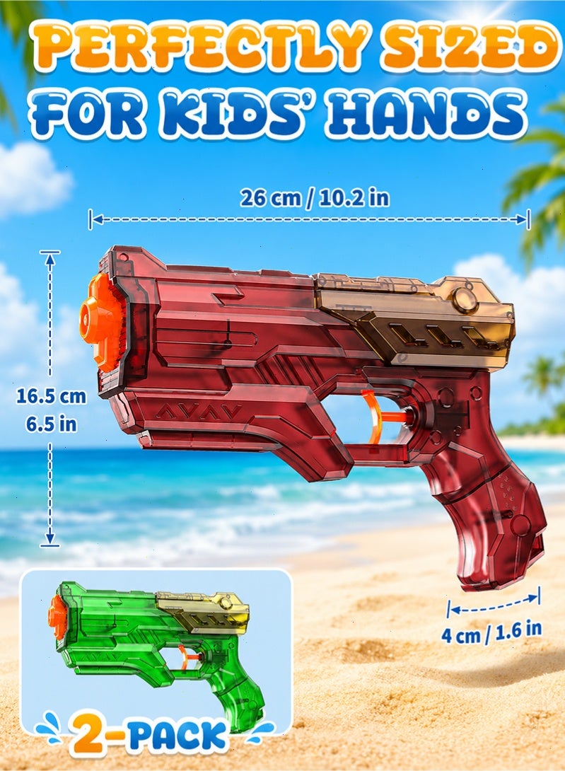 Topyich 2 Pack Kids Water Gun, 320ML Leak‑Proof Summer Squirt Blaster Toy, Long Range Water Soaker for Pool Beach Outdoor Water Games - Image 2