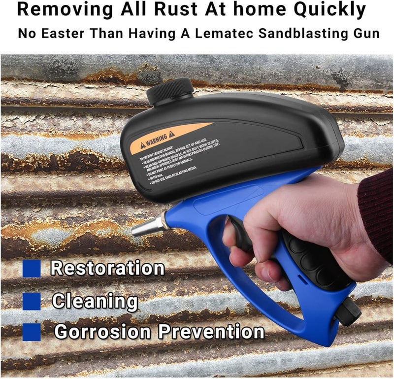 Pressure Spray Gun, Anti-Rust Portable Gravity Sandblaster Handheld Pneumatic Sand Blasting Machine Glass Tombstone Sprayer Sandblasting Machine DIY - Image 5