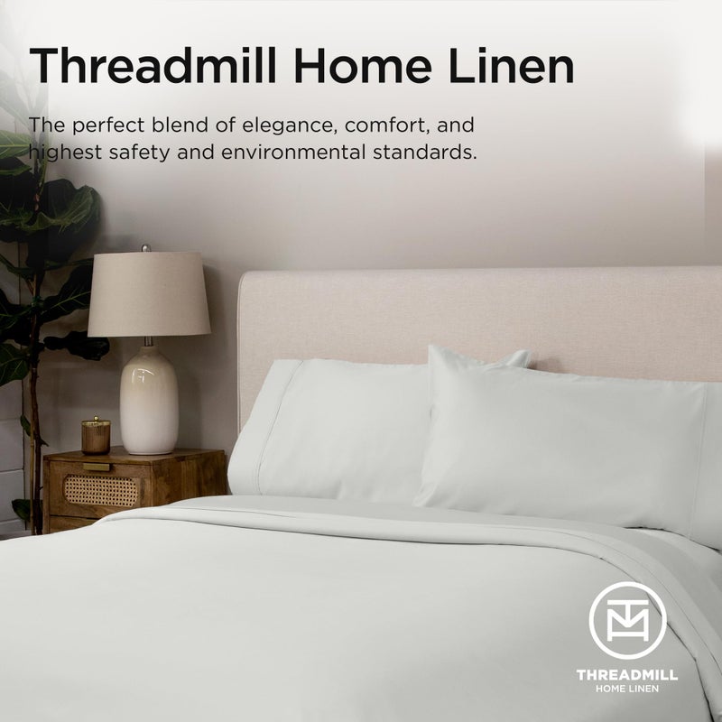 Threadmill Througmill وسادة الفخامة الحالات الملك حجم 2 | 1200 Thread Count 100 ٪ USA Supima Cotton | ناعمة صلبة ساتين وسادة تنفس الأغطية تناسب وسائد الملك | رمادي فاتح - Image 4