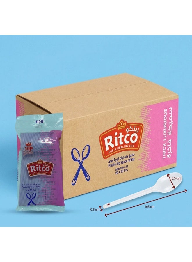 Ritco Carton Of White Plastic (1000 Spoons/Carton) - Image 3