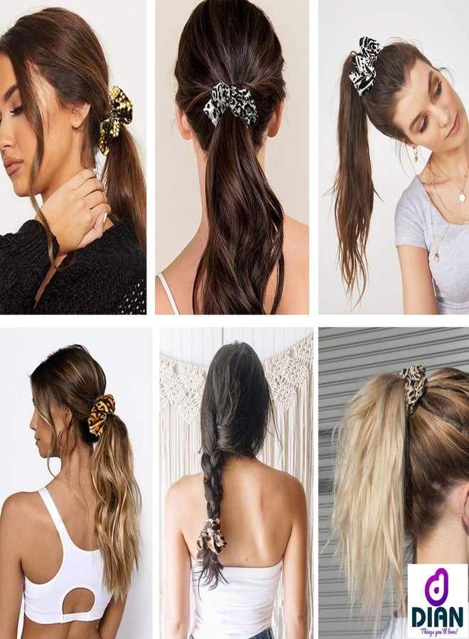 DIAN Multicolor Pack of 24 Satin Print Hair Scrunchies, Ponytail Holder, Hair Tie, Hair Bow, Rubber Band, Hair Accessories for Women, Teens and Girl - Image 5