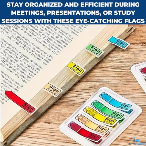 1InTheOffice Sign Here Stickers, Arrow Flags, Page Markers, Assorted Colors, 100 Pack - Image 5